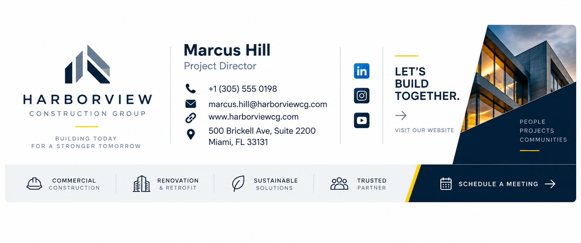 Harborview Construction Group email signature preview