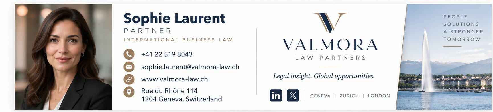 Valmora Law Partners email signature preview